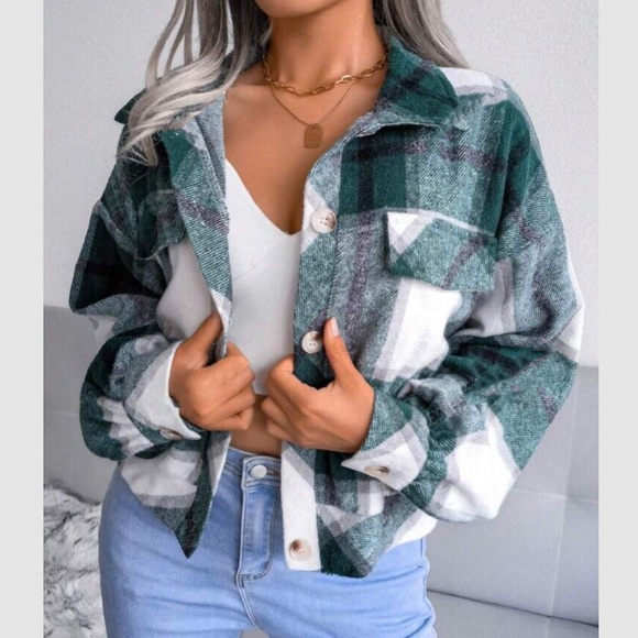 Luxe premium plaid lantern sleeve jacket coat